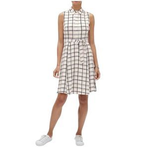 Banana Republic white sleeveless plaid tie waist summer dress